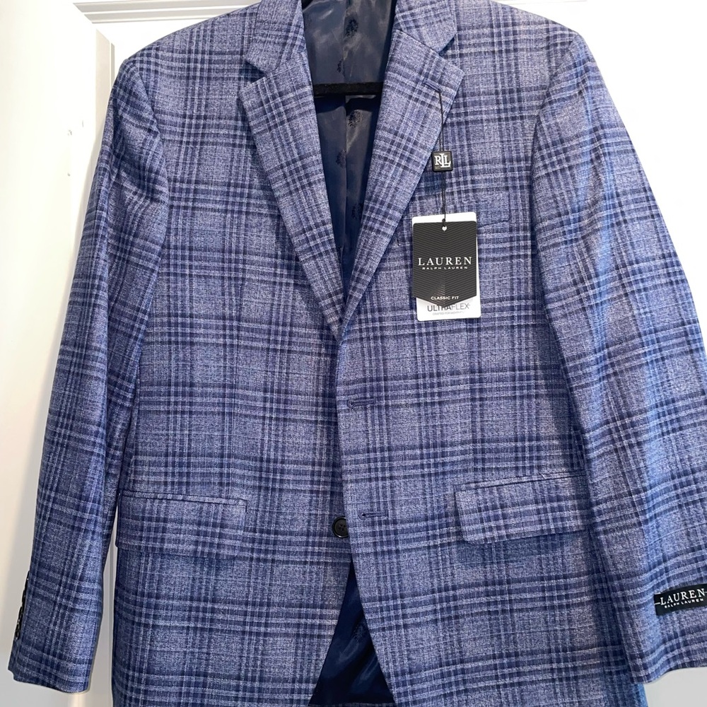 Lauren Ralph Lauren Navy Checkered Blazer